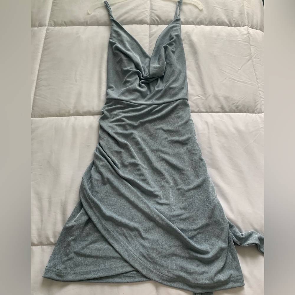 Boutique Cowl Neck Mini Dress